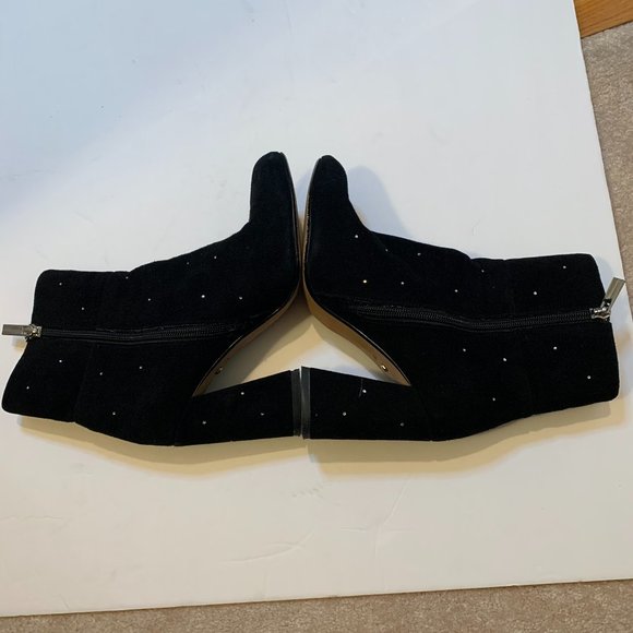 REVOLVE Raye Black Suede Crystal Embellished Booties 6 - Picture 5 of 10